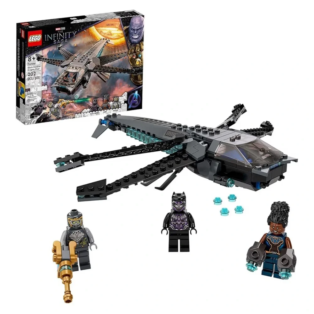 LEGO Marvel Black Panther Dragon Flyer. Final Battle Scene from Avengers